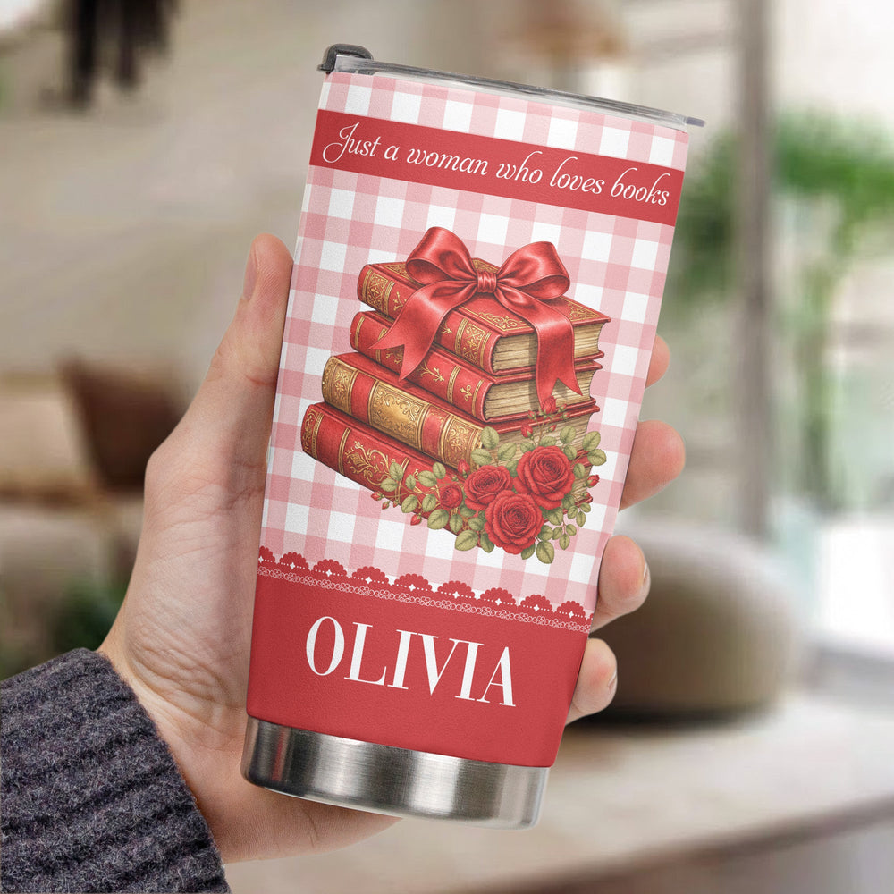 Personalized Just One More Chapter Tumbler, Custom Name Gift for Book Lover, Bookworm