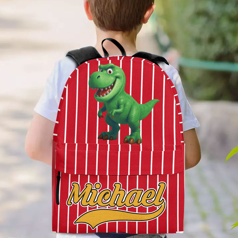 Kid Cartoon Dinosaurus Vehicles - Personalized Backpack