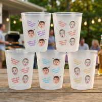 Personalized Kid Birthday Party Cups - Custom Photo Frosted Cups