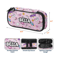 Kid Custom Pattern And Name - Personalized Pencil Case