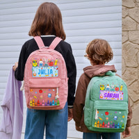 Kid Pencil Apple Notebook Crayon Design - Personalized Backpack