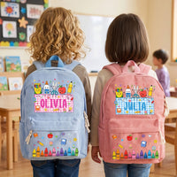 Kid Pencil Apple Notebook Crayon Design - Personalized Backpack