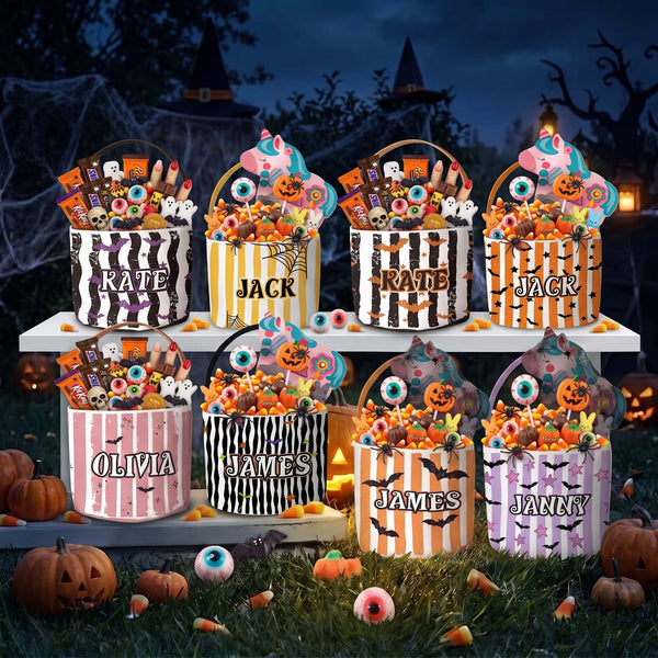 Personalized Halloween Basket for Kids – Custom Name Spooky Season Bucket