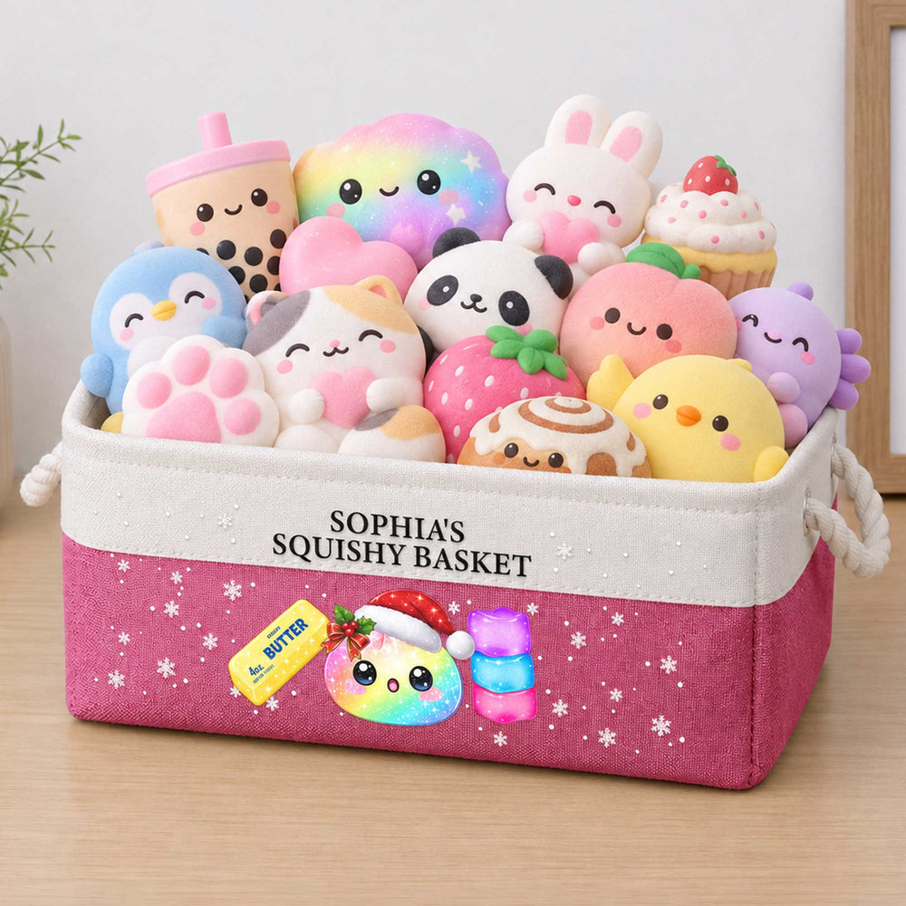 Personalized Squishy Hunter Storage Basket - Custom Kids Toy & Book Organizer Bin