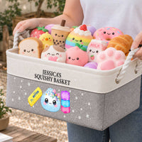 Personalized Squishy Hunter Storage Basket - Custom Kids Toy & Book Organizer Bin