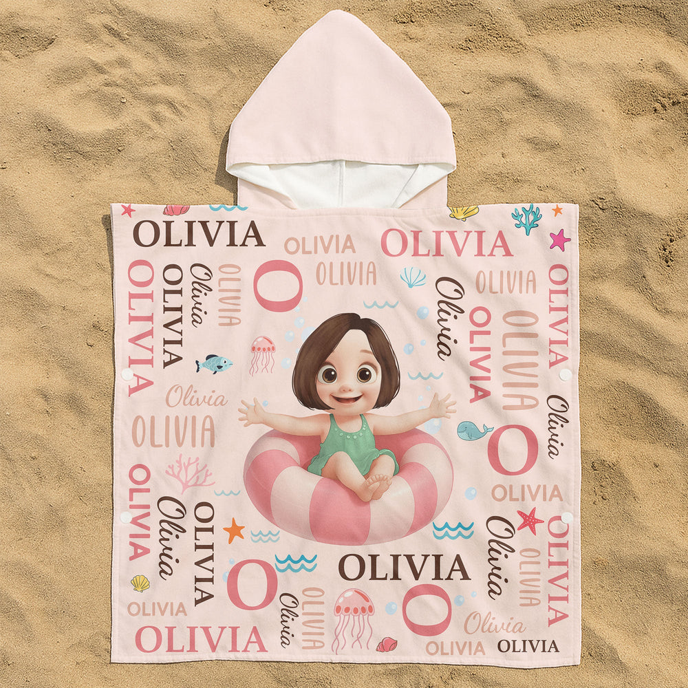 Kid Summer Name Pattern - Personalized Beach Towel