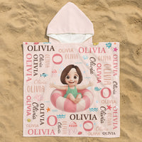 Kid Summer Name Pattern - Personalized Beach Towel