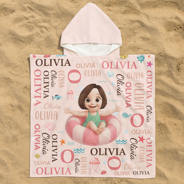 Kid Summer Name Pattern - Personalized Beach Towel
