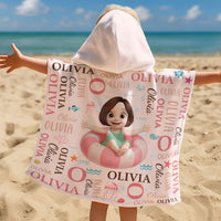 Kid Summer Name Pattern - Personalized Beach Towel