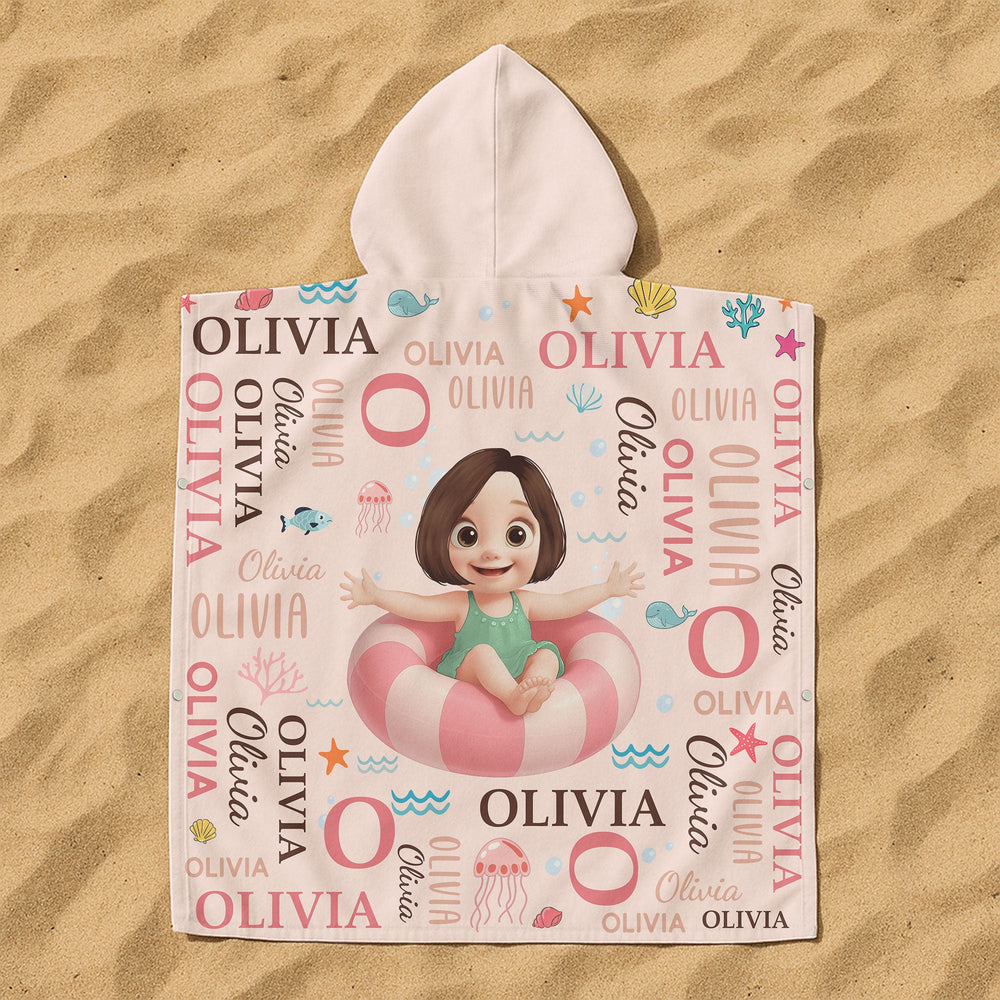 Kid Summer Name Pattern - Personalized Beach Towel