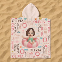 Kid Summer Name Pattern - Personalized Beach Towel