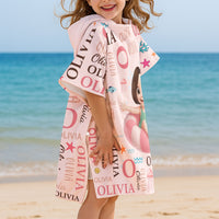 Kid Summer Name Pattern - Personalized Beach Towel