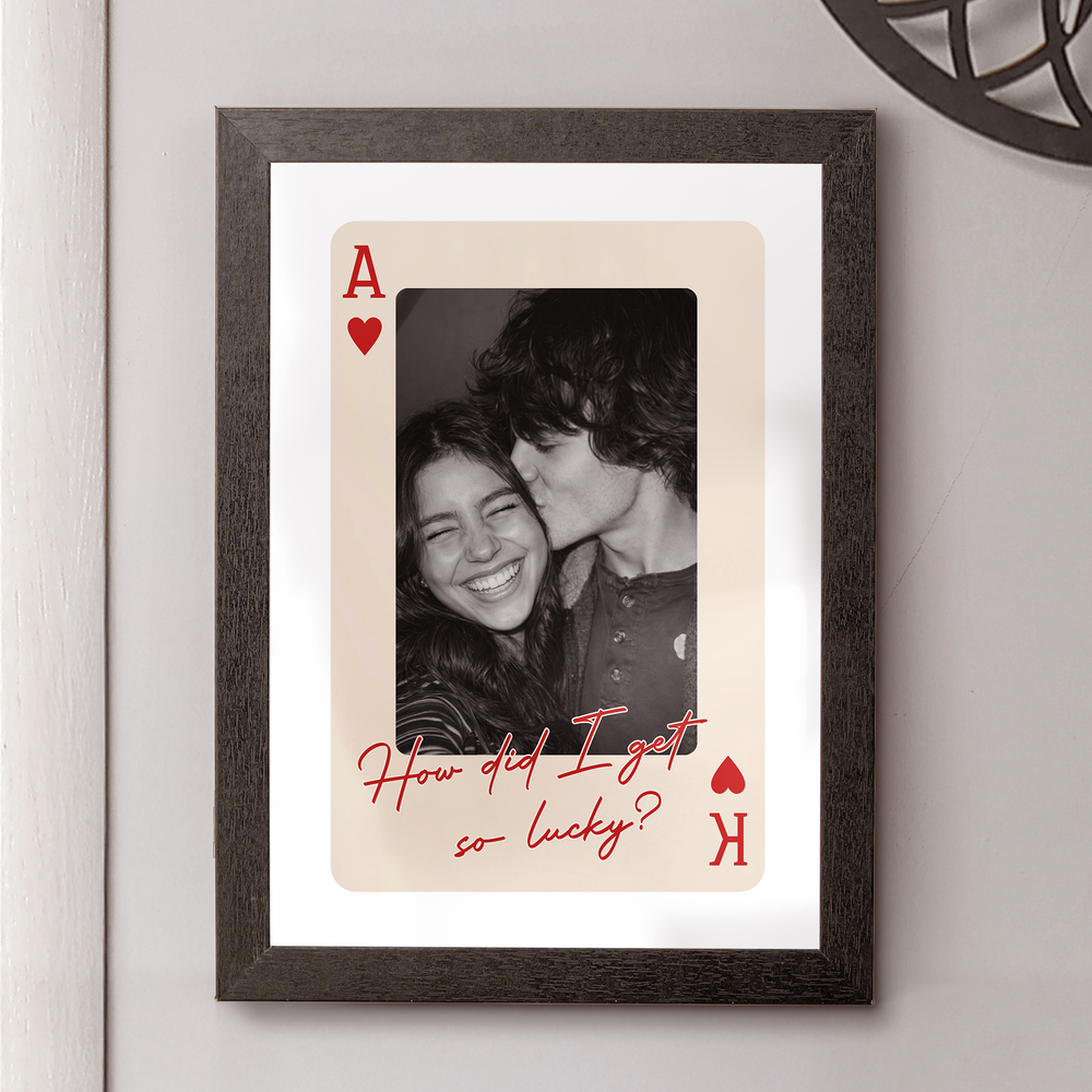 King And Queen Custom Couples Photo How Luck We Are - Personalized Hidden Key Holder Photo Frame