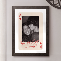 King And Queen Custom Couples Photo How Luck We Are - Personalized Hidden Key Holder Photo Frame