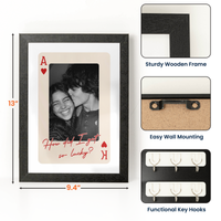King And Queen Custom Couples Photo How Luck We Are - Personalized Hidden Key Holder Photo Frame