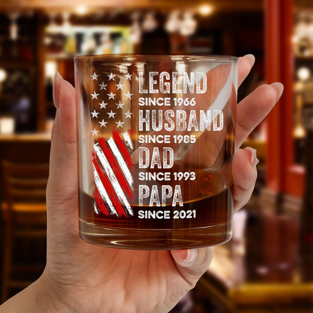 Father's Day Gifts, Legend, Husband, Dad And Grandpa - Personalized Whiskey Glass