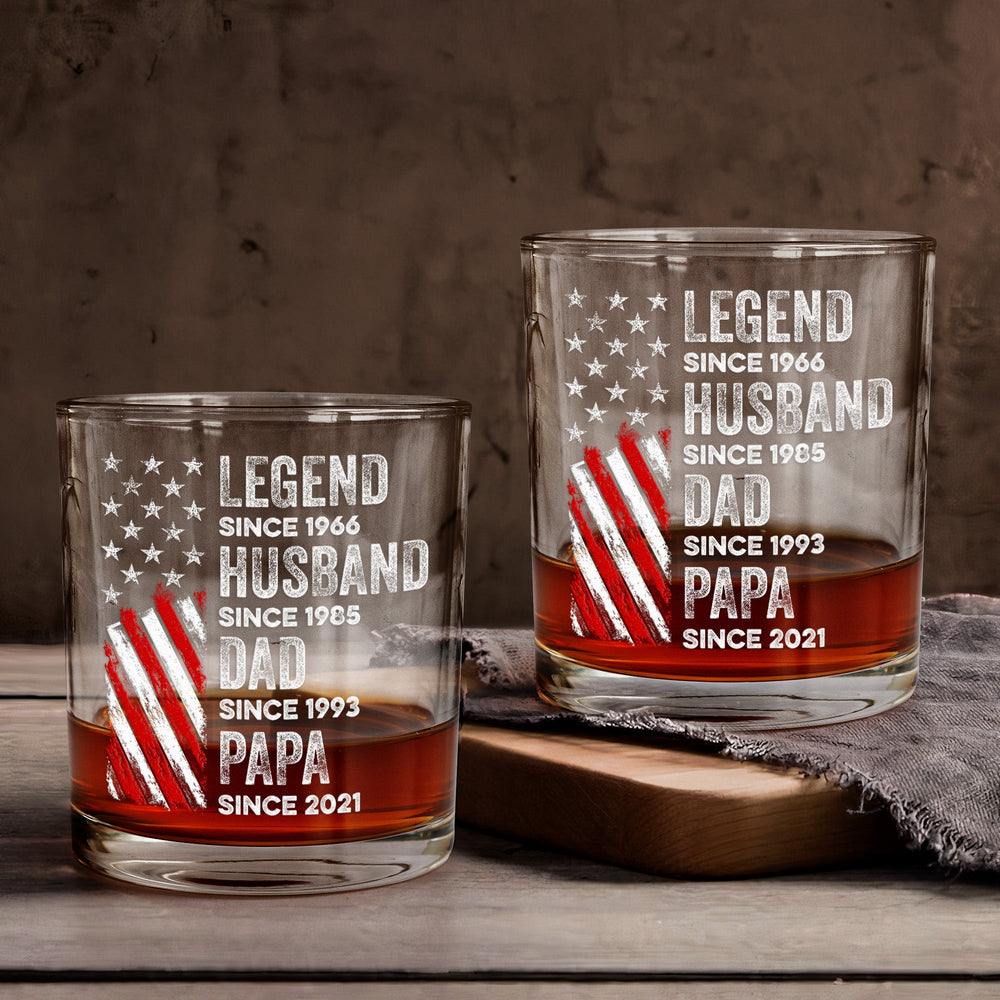 Father's Day Gifts, Legend, Husband, Dad And Grandpa - Personalized Whiskey Glass