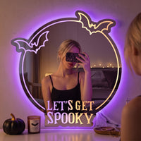 Let's Get Spooky Bat Halloween - Personalized LED Mirror