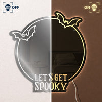 Let's Get Spooky Bat Halloween - Personalized LED Mirror