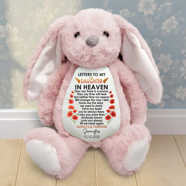 Letters To My Son Memorial Gift - Personalized Bunny Plush