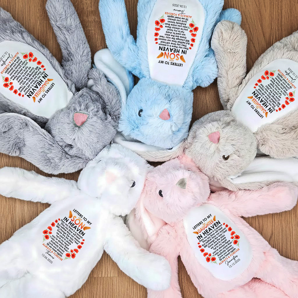 Letters To My Son Memorial Gift - Personalized Bunny Plush