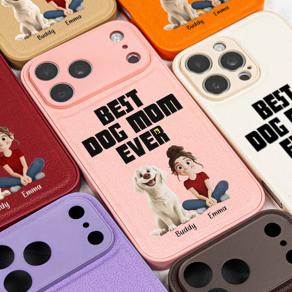Life Is Better With Dogs - Personalized Leather Phone Case
