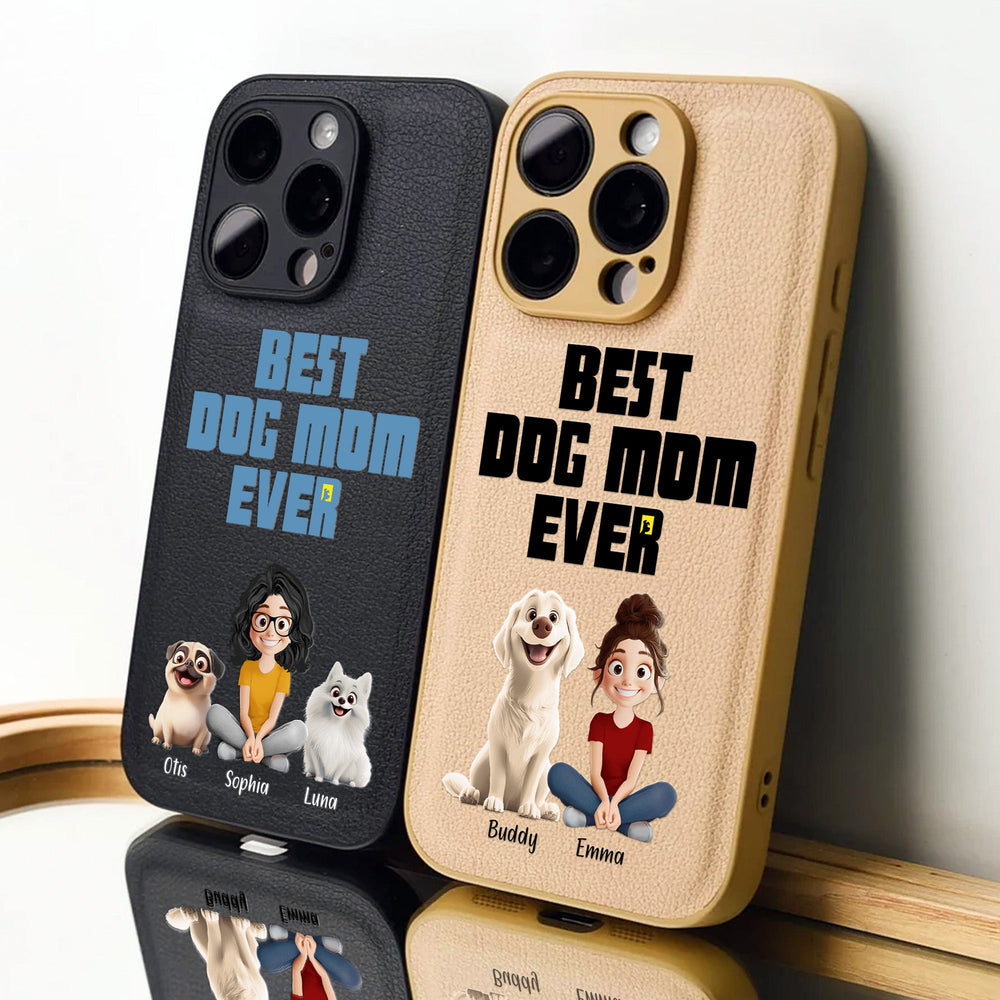 Life Is Better With Dogs - Personalized Leather Phone Case