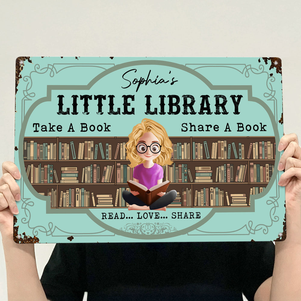 Little Book Box/ Free Library - Personalized Metal Sign