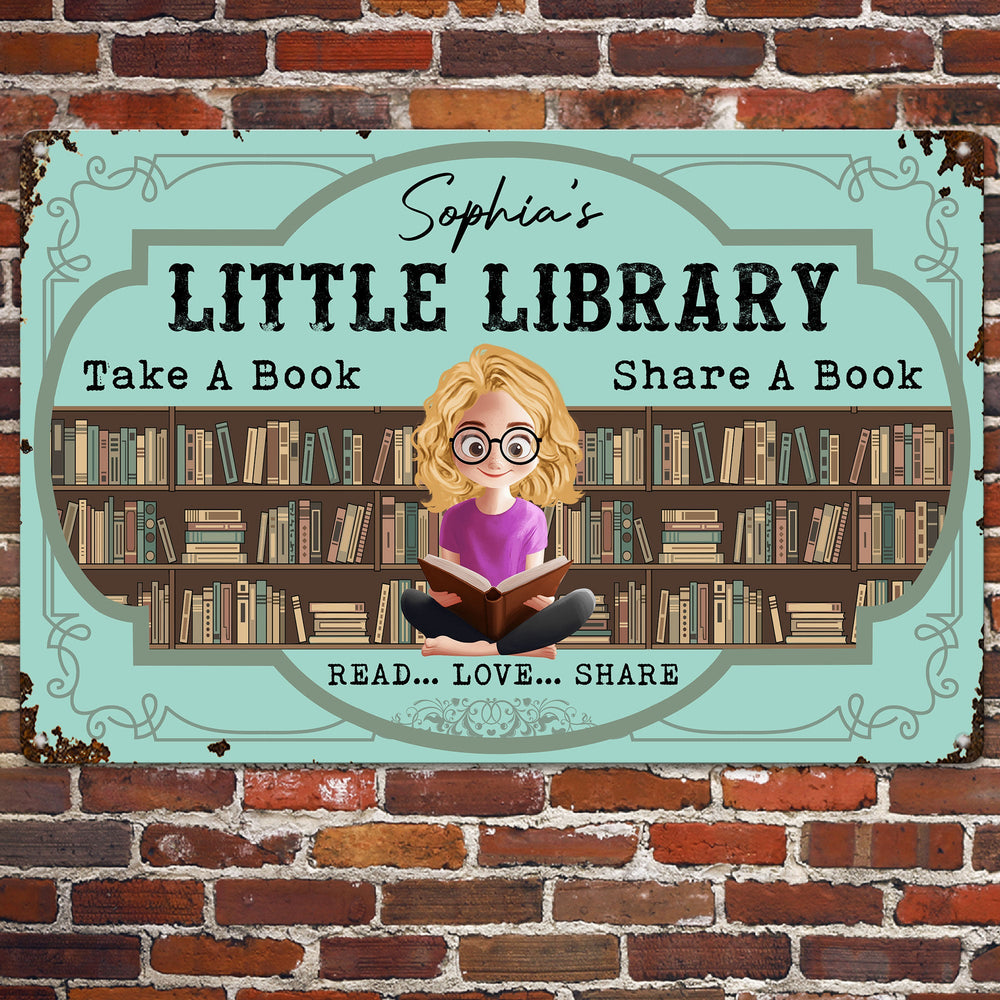 Little Book Box/ Free Library - Personalized Metal Sign