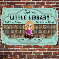 Little Book Box/ Free Library - Personalized Metal Sign
