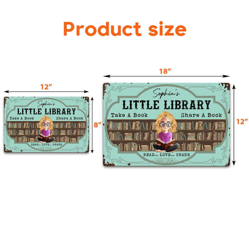 Little Book Box/ Free Library - Personalized Metal Sign