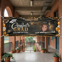 Look Who's Graduated - Graduation Party Gifts Childhood Photo Theme - Personalized Banner