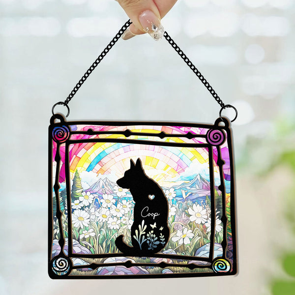Loss Of Dog In Loving Memory - Personalized Window Hanging Suncatcher Ornament