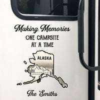 Making Memories One Campsite At A Time States Map Camping - Personalized Decal