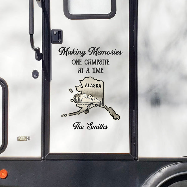Making Memories One Campsite At A Time States Map Camping - Personalized Decal