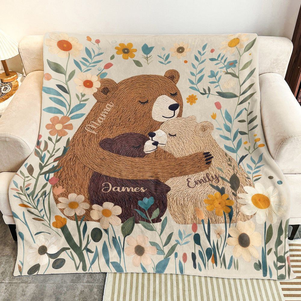 Mama Bear Mother's Day Gift For Mom, Wife, Daughter - Personalized Blanket