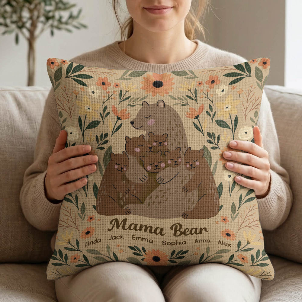 Mamabear Flower - Personalized Pillow Cover