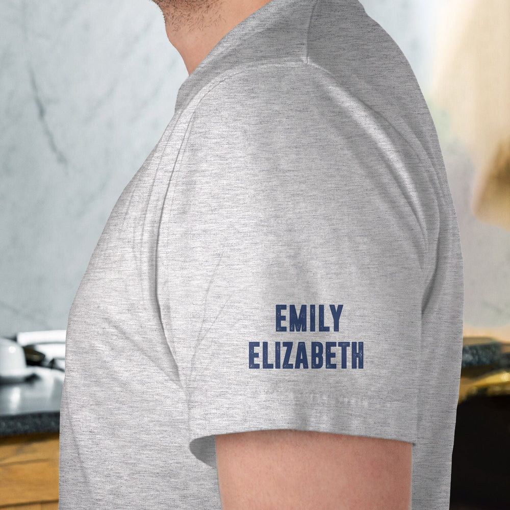 Man Of God, Husband, Dad, Papa Kids' Names Sleeve - Personalized Shirt