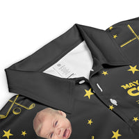 Father's Day Gifts, May The Course Be With You Daddy - Custom Faces - Personalized Photo Polo Shirt