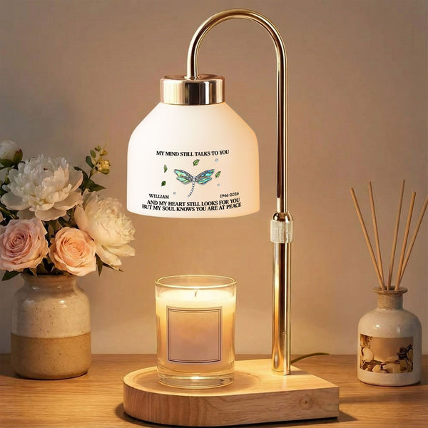 Memorial Gift My Mind Still Talks To You - Personalized Candle Warmer | Sympathy Keepsake To Honor Loved Ones