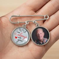 Memorial Custom Photo - Personalized Lapel Pin With Charms