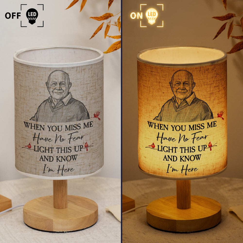 Memorial Gift Custom Photo Sketch Line Art - Personalized Fabric Lamp