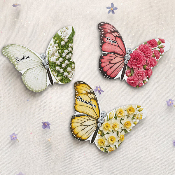 Personalized Acrylic Butterfly Bridal Brooch – Memorial Wedding Gift For Bride