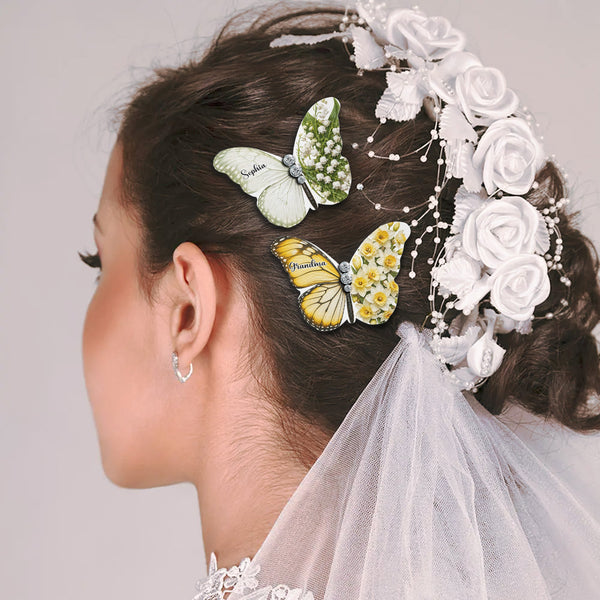 Personalized Acrylic Butterfly Bridal Brooch – Memorial Wedding Gift For Bride