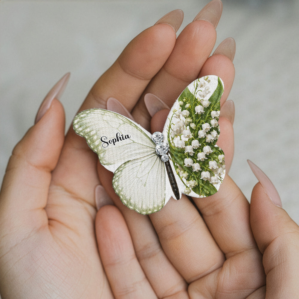 Personalized Silk Butterfly Bridal Brooch – Memorial Wedding Gift For Bride