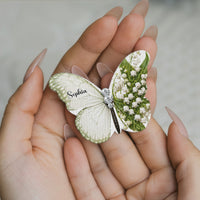 Personalized Silk Butterfly Bridal Brooch – Memorial Wedding Gift For Bride