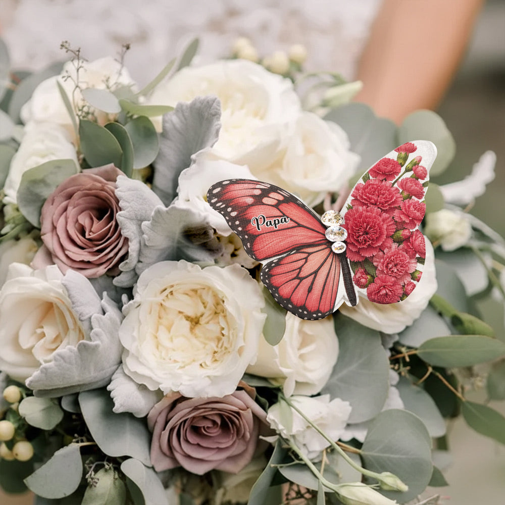 Personalized Silk Butterfly Bridal Brooch – Memorial Wedding Gift For Bride