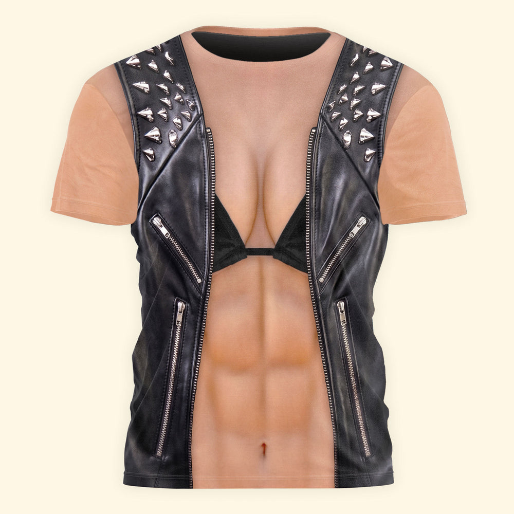 Funny 3D Biker Couple Costume Shirt - Motorcycle Halloween & Anniversary Gift