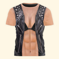 Funny 3D Biker Couple Costume Shirt - Motorcycle Halloween & Anniversary Gift