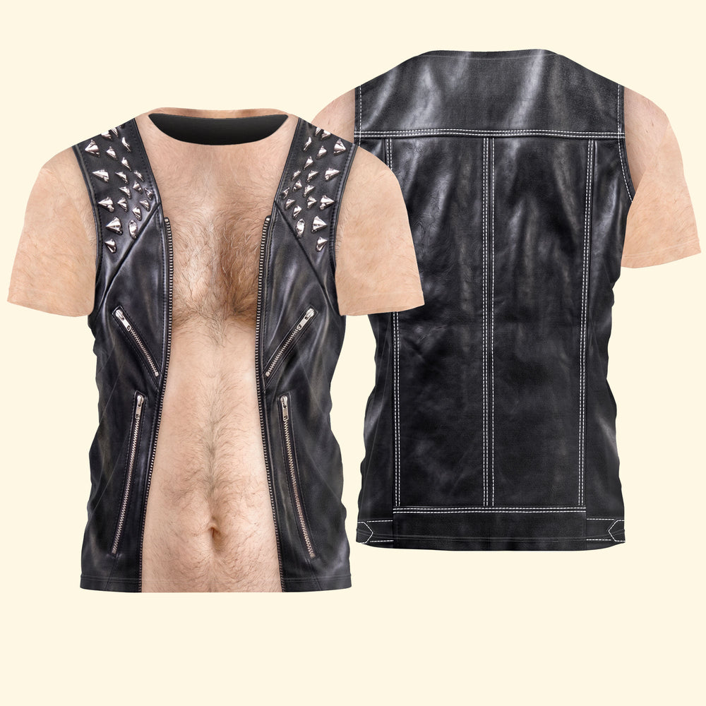 Funny 3D Biker Couple Costume Shirt - Motorcycle Halloween & Anniversary Gift